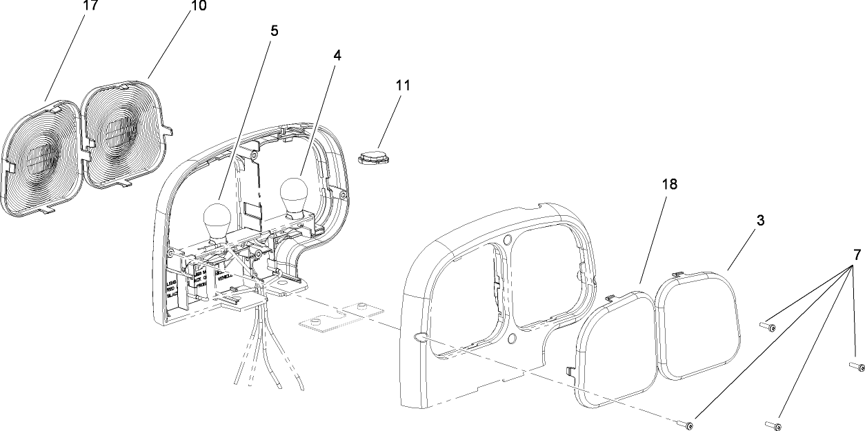 Right Hand Tail Light Assembly No. 108-8007
