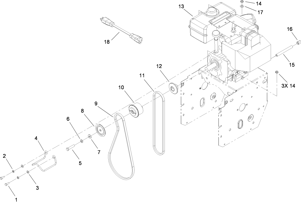 Engine and Belt Assembly
