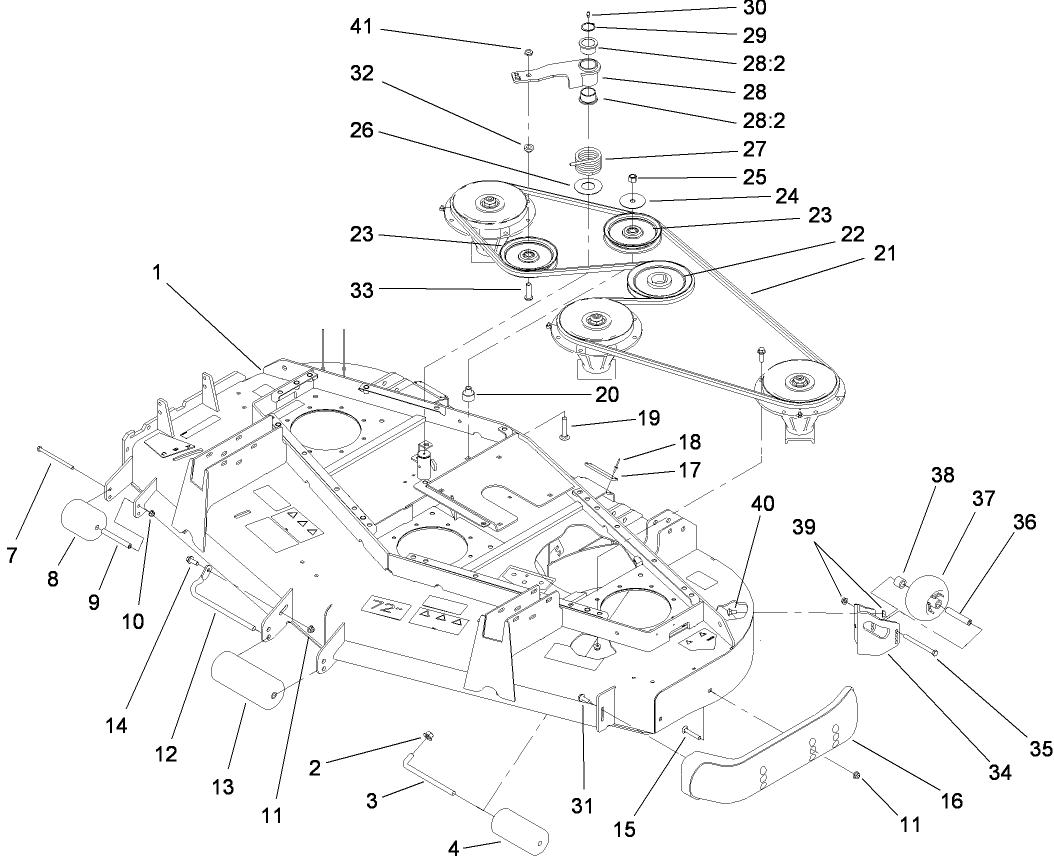 Deck, Belt and Pulley Assembly