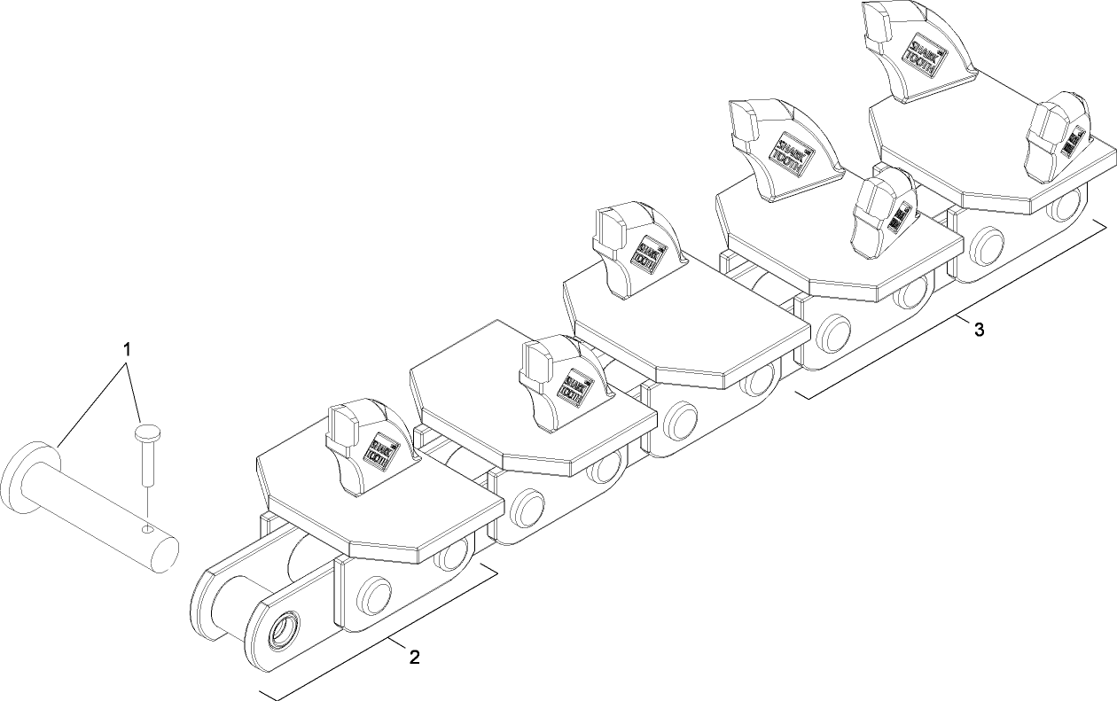 24 Inch x 4 Inch Rock Tooth Chain Assembly