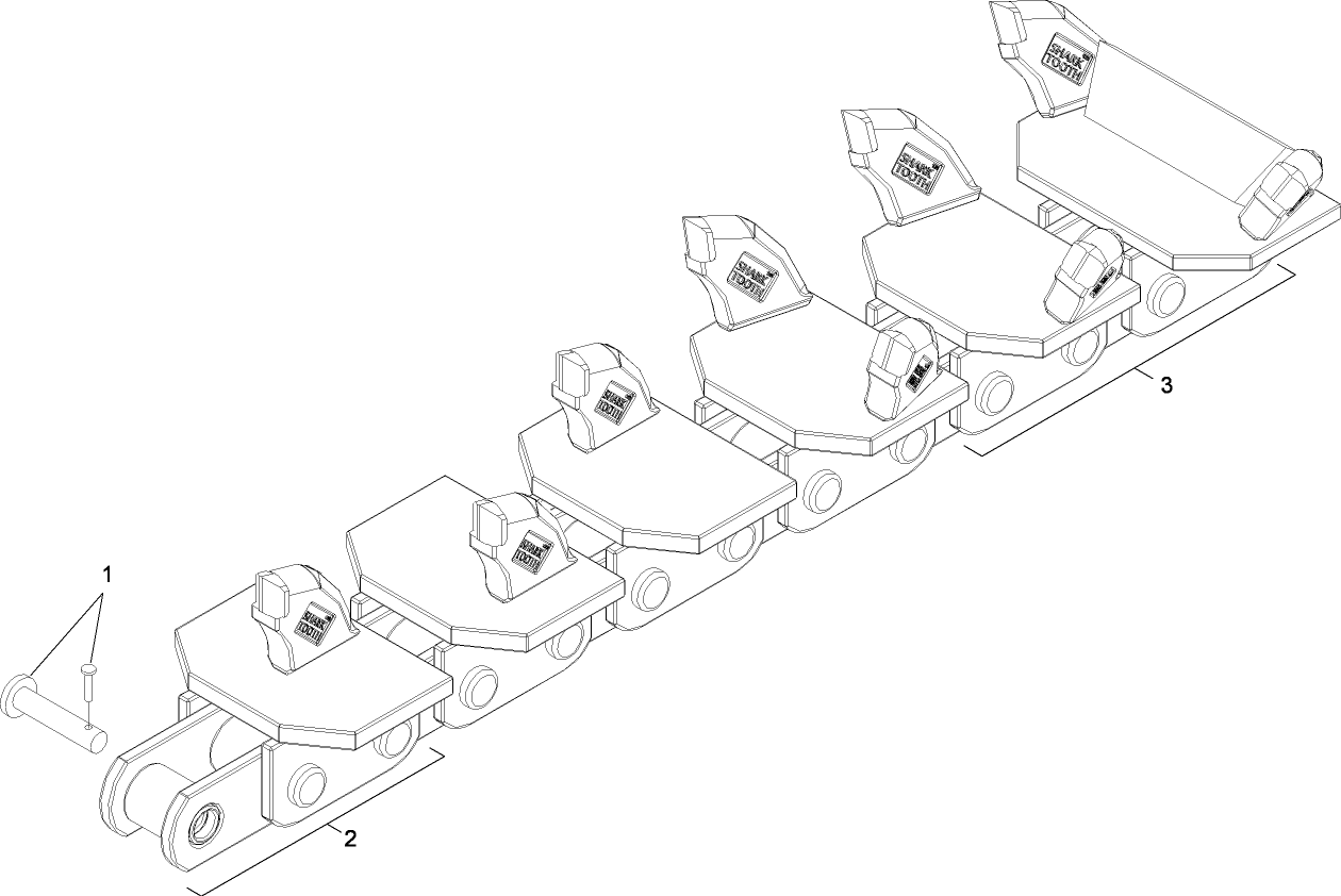 24 Inch x 6 Inch Rock Tooth Chain Assembly