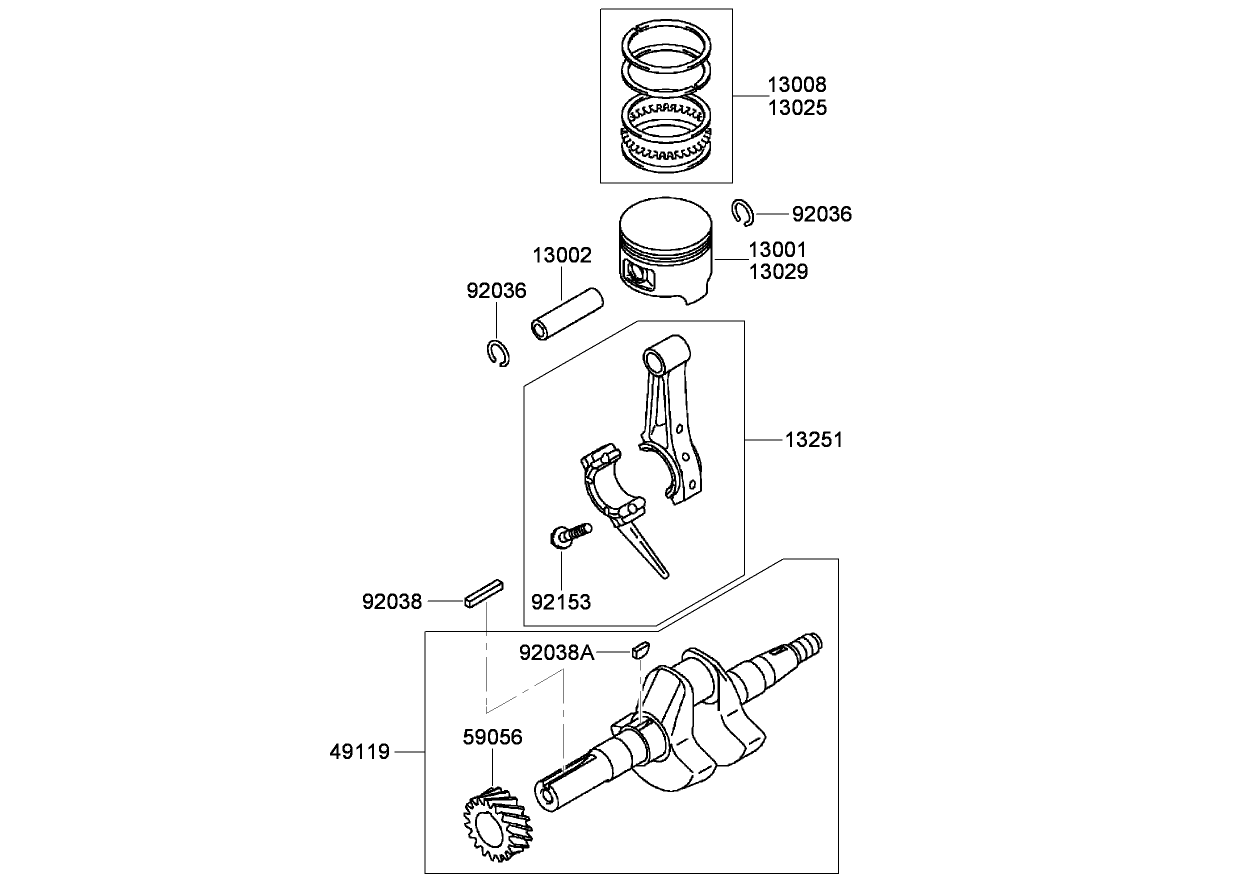 Piston and Crankshaft Assembly