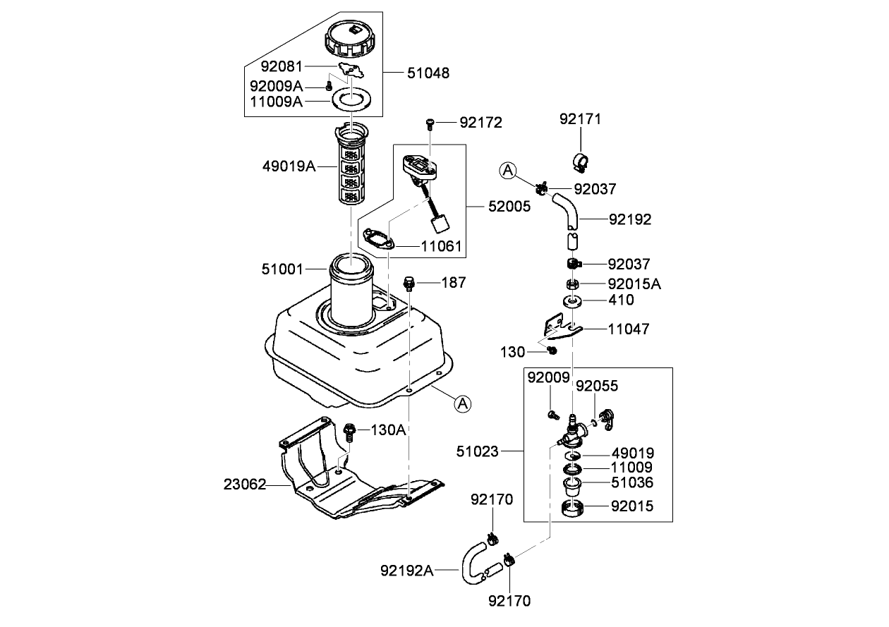 Fuel Tank and Valve Assembly