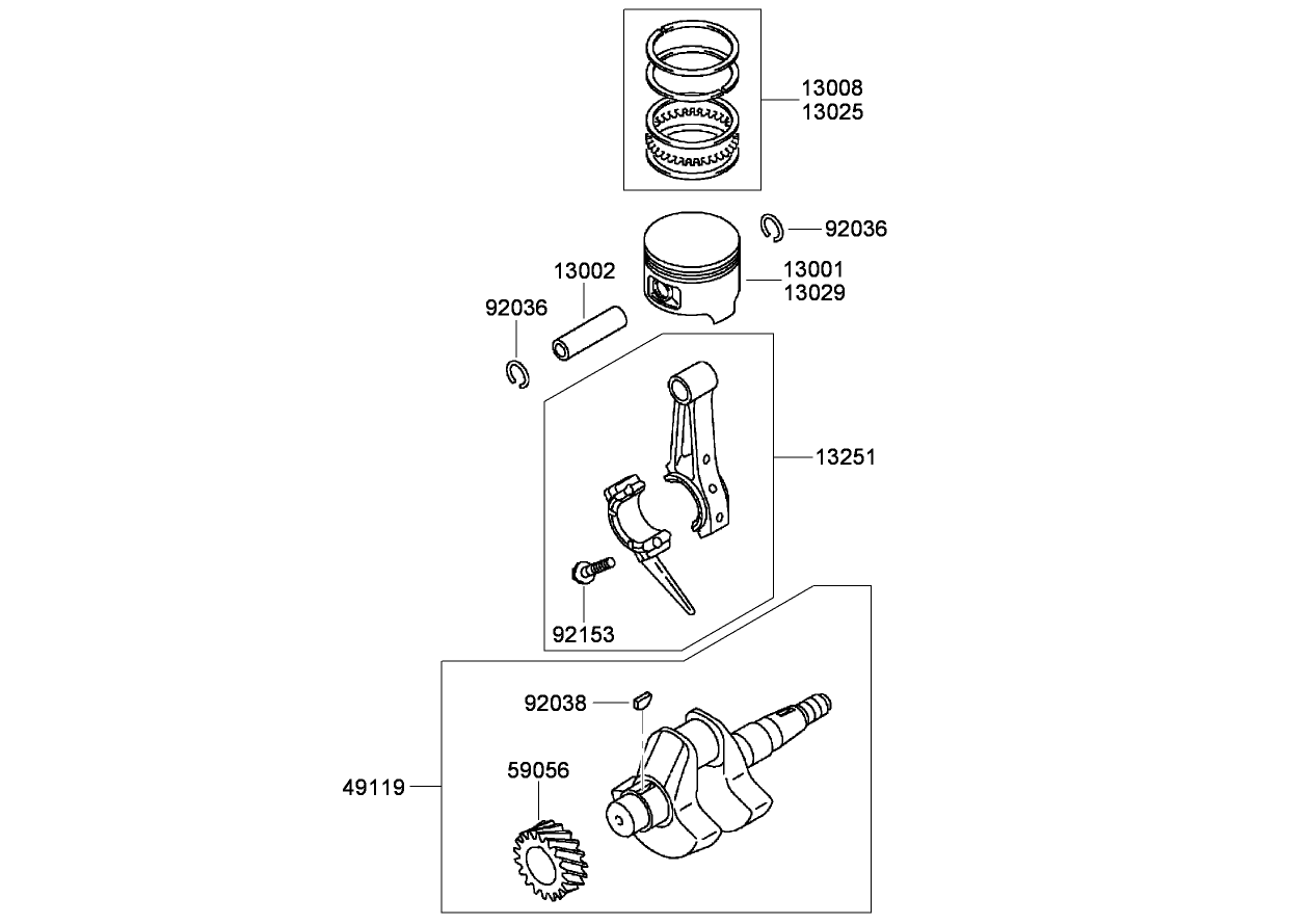 Piston and Crankshaft Assembly