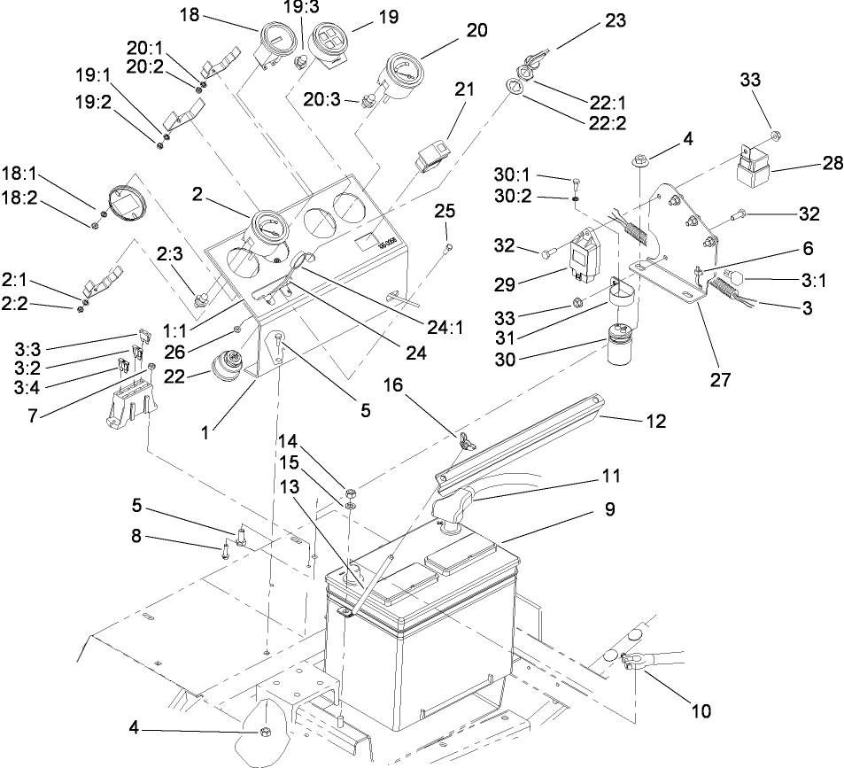 Control Panel and Battery Assembly