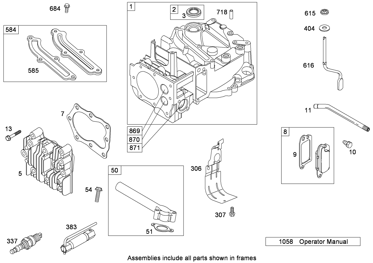 Cylinder Assembly  Briggs and Stratton 126T02-0216-B1