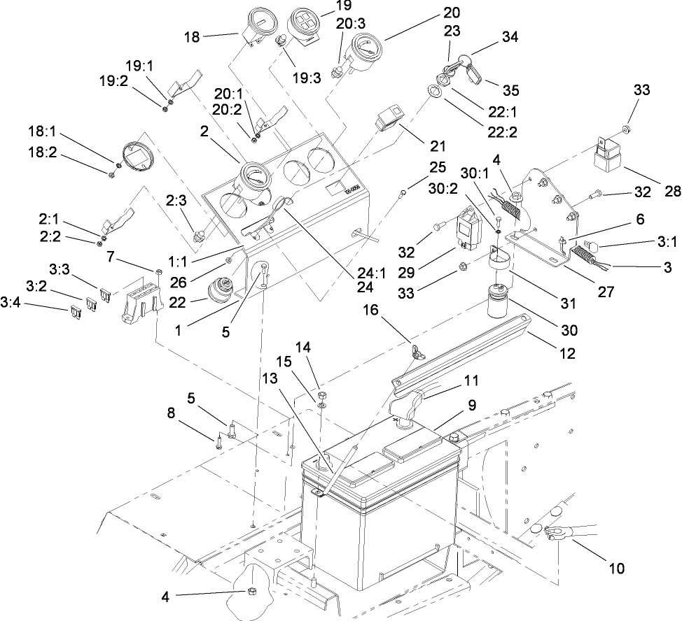 Control Panel and Battery Assembly