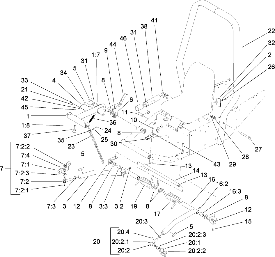 Push Arm and Roll-Over Protection System Assembly