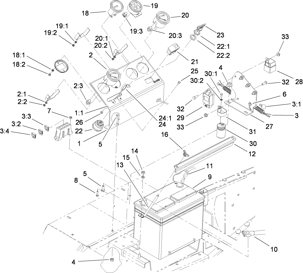 Control Panel and Battery Assembly