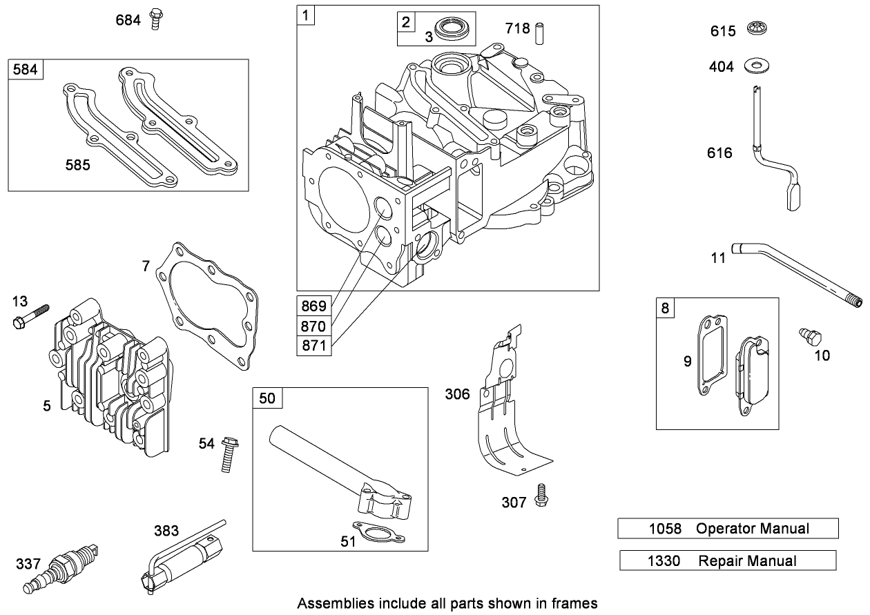 Cylinder Assembly Briggs and Stratton 126T05-0219-B1