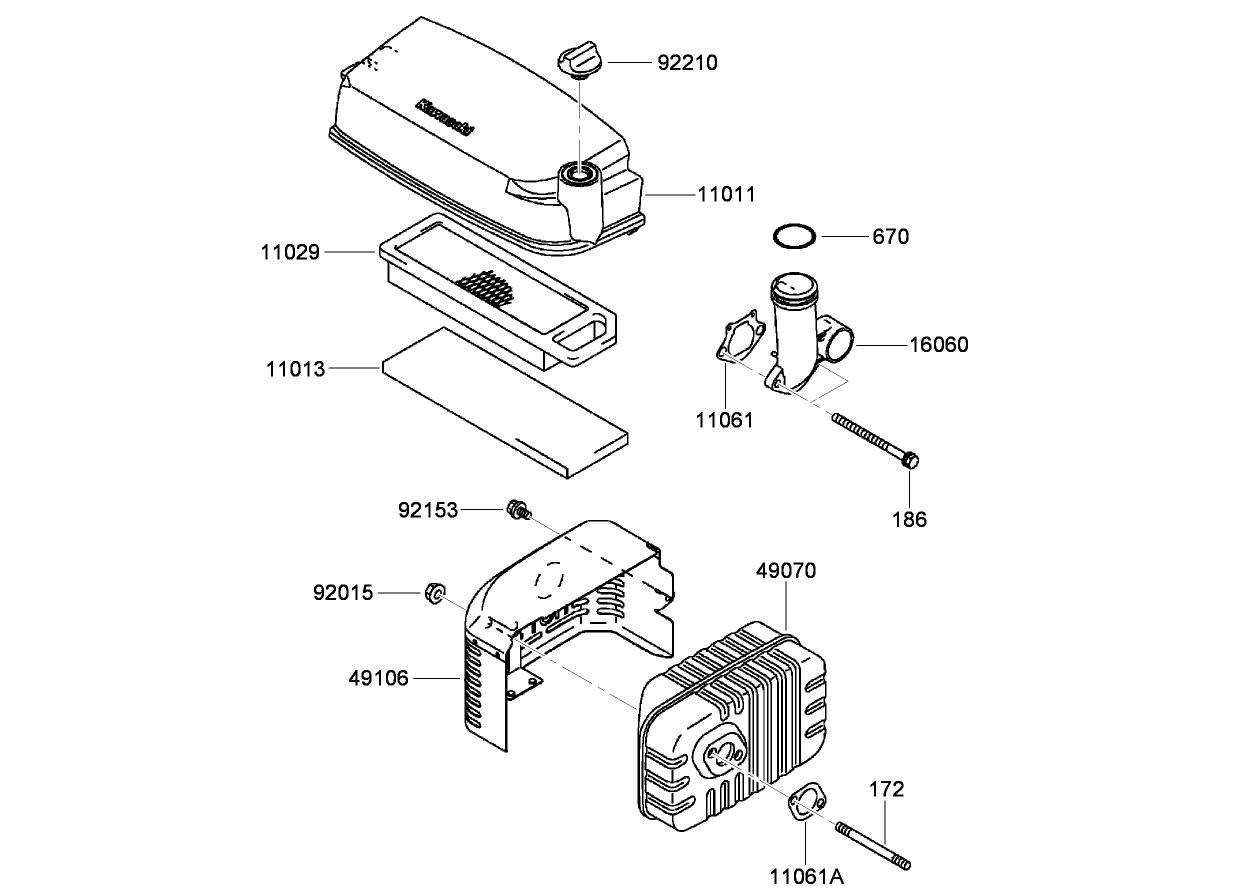 Air Filter and Muffler Assembly