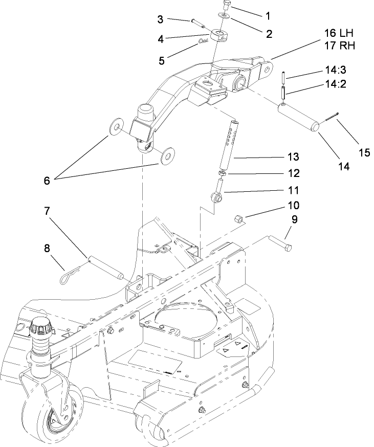 Lift Arm and Rear Height-of-Cut Assembly
