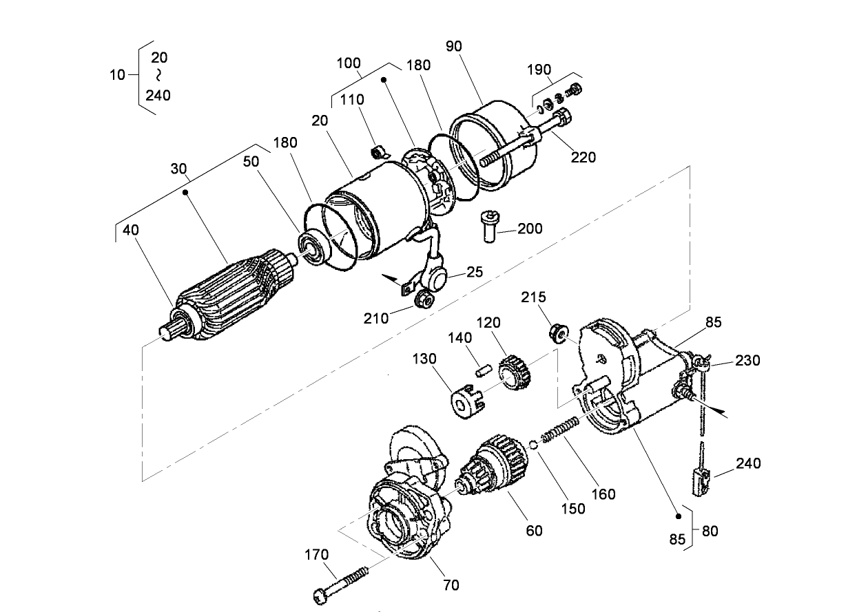 Starter (Component Part) Assembly No. 98-9705