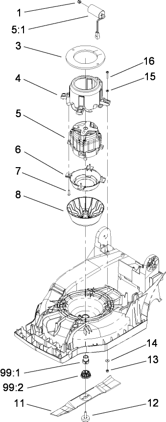 Motor and Blade Assembly
