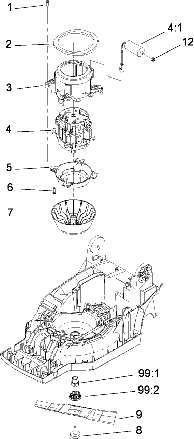 Motor and Blade Assembly