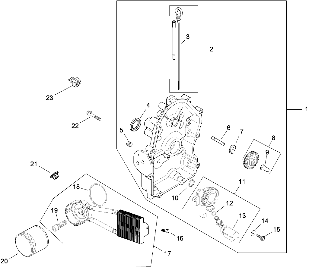 Oil Pan and Lubrication Assembly  Kohler CH740-3122