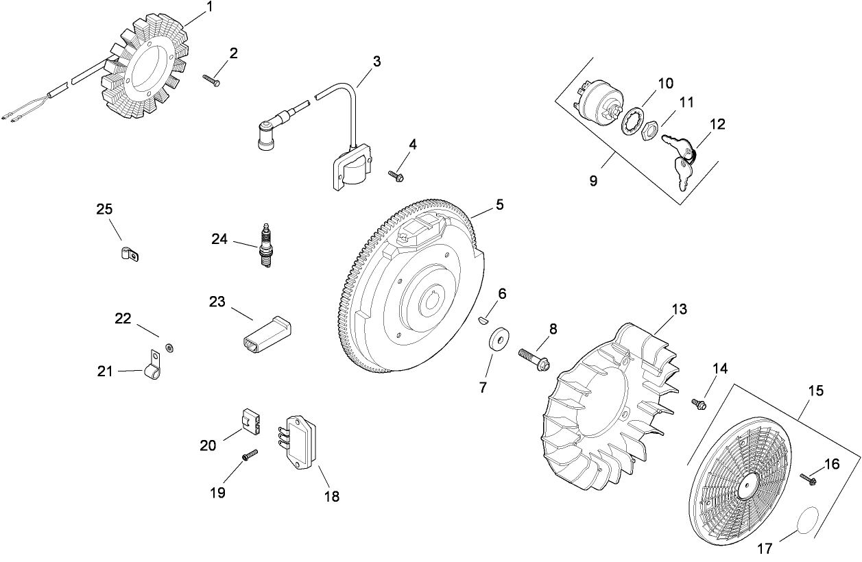Ignition and Electrical Assembly  Kohler CH740-3122
