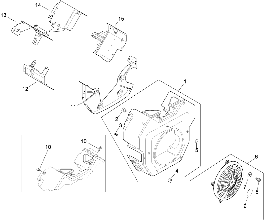 Blower Housing and Baffle Assembly  Kohler CH740-3122