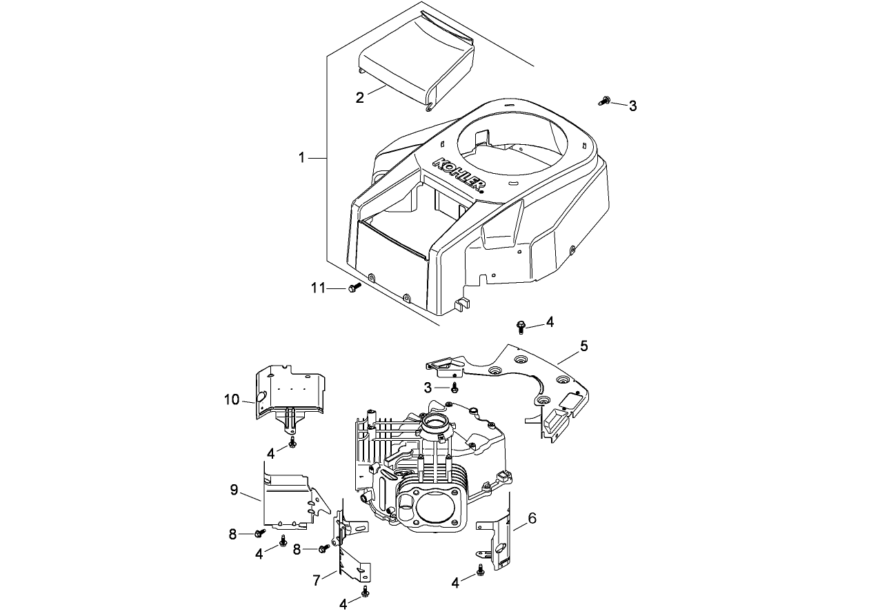Blower Housing Assembly  Kohler SV830-0014
