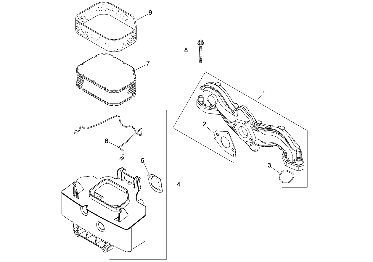Air Intake and Filtration Assembly  Kohler SV830-0014