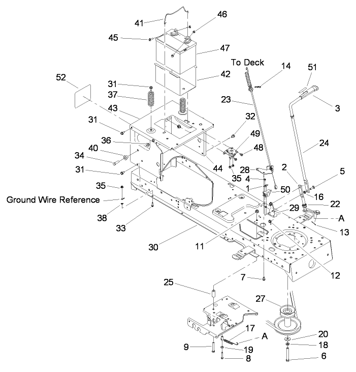 Frame, Battery and Manual PTO Assembly