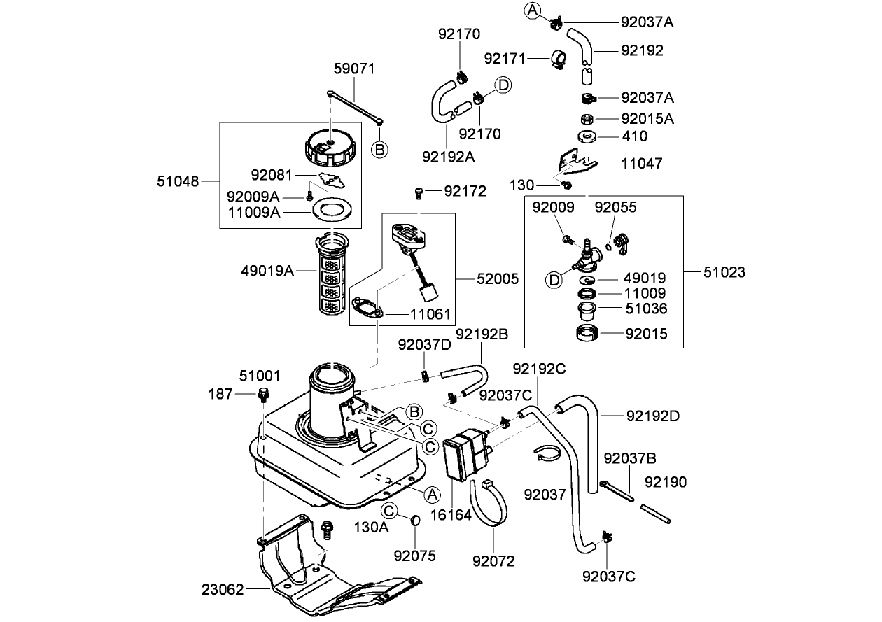 Fuel Tank and Fuel Valve Assembly