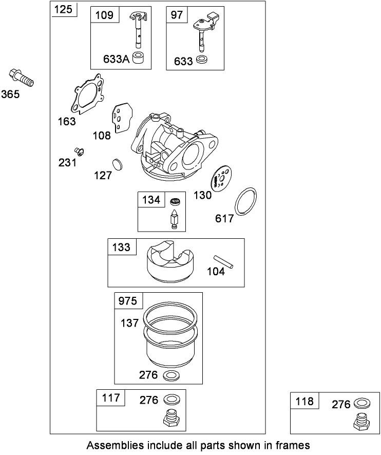 Carburetor Assembly  Briggs and Stratton 126T02-0216-B1