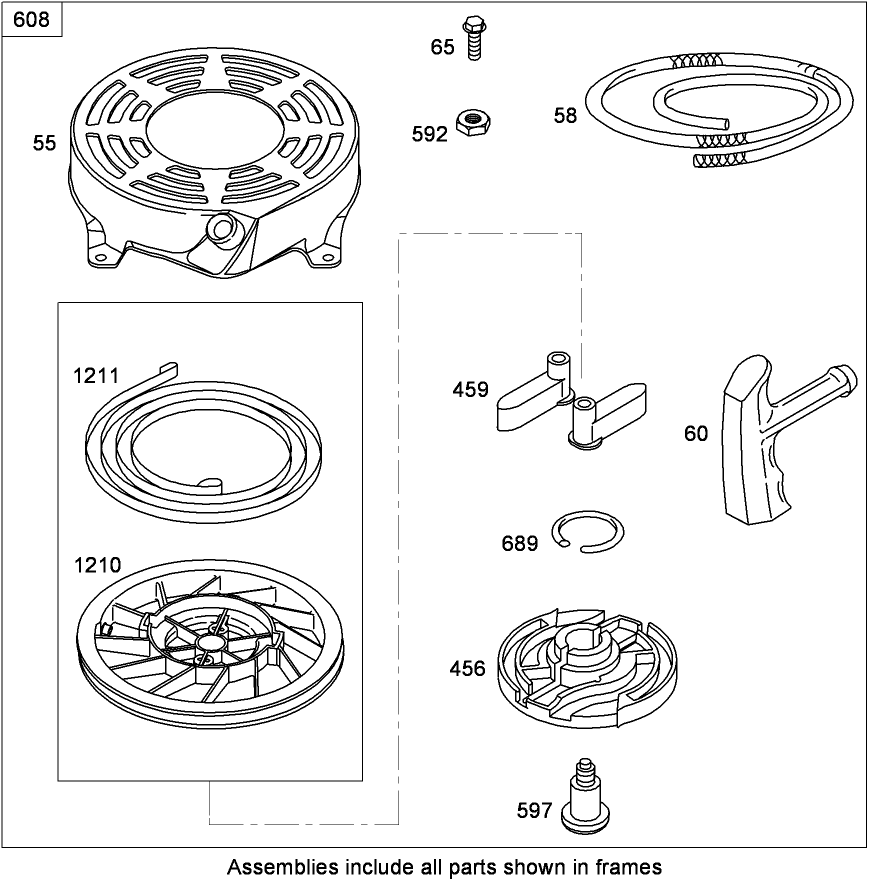 Starter Assembly  Briggs and Stratton 126T02-0216-B1