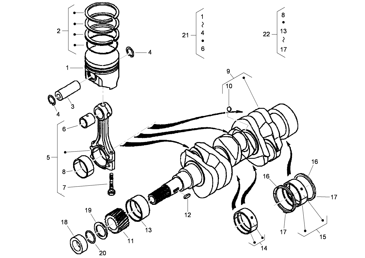 Piston and Crankshaft Assembly