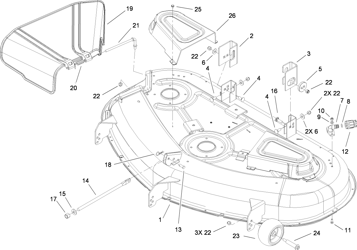 50 Inch Deck and Side Discharge Assembly