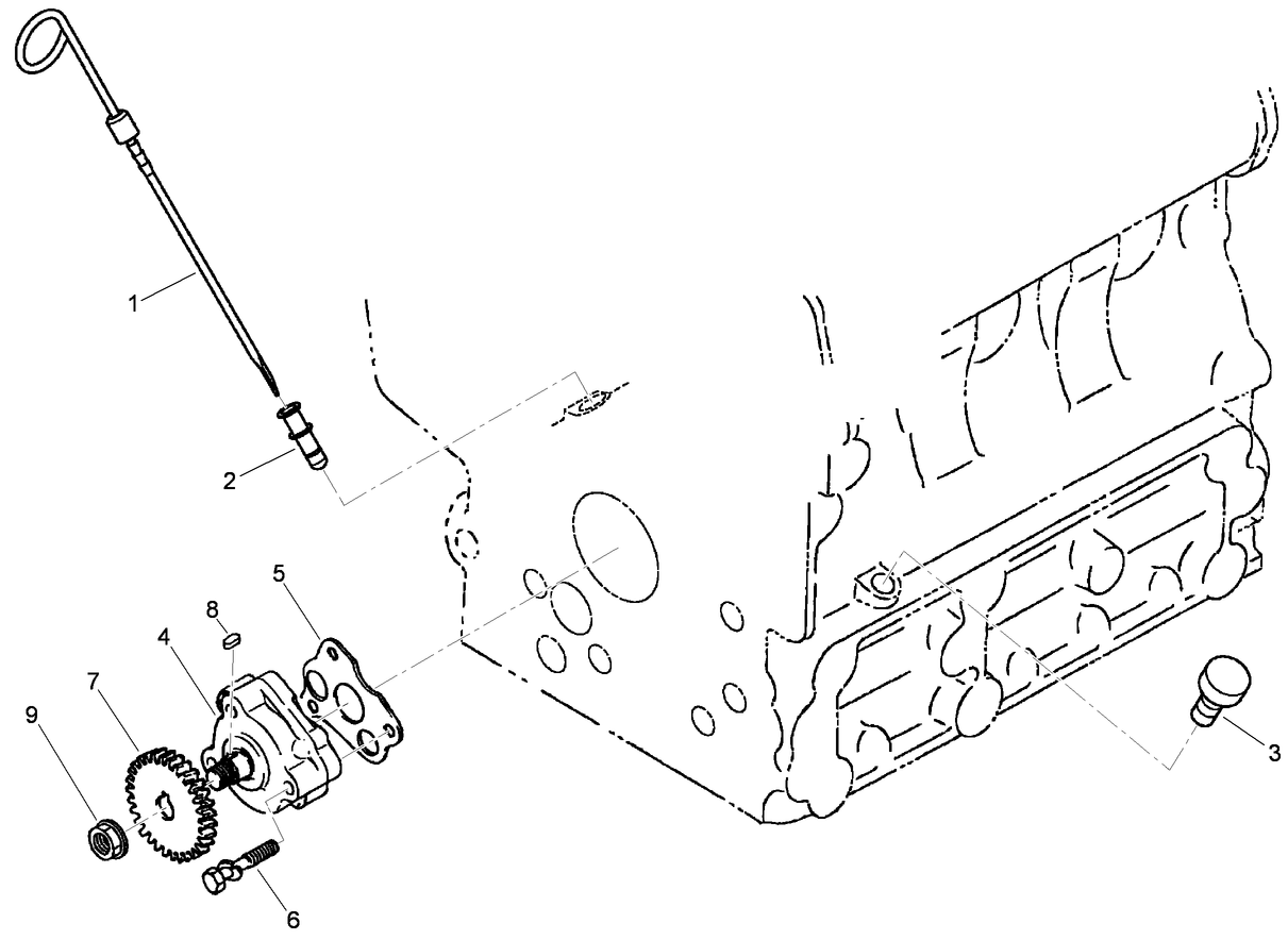Dipstick, Guide and Oil Pump Assembly