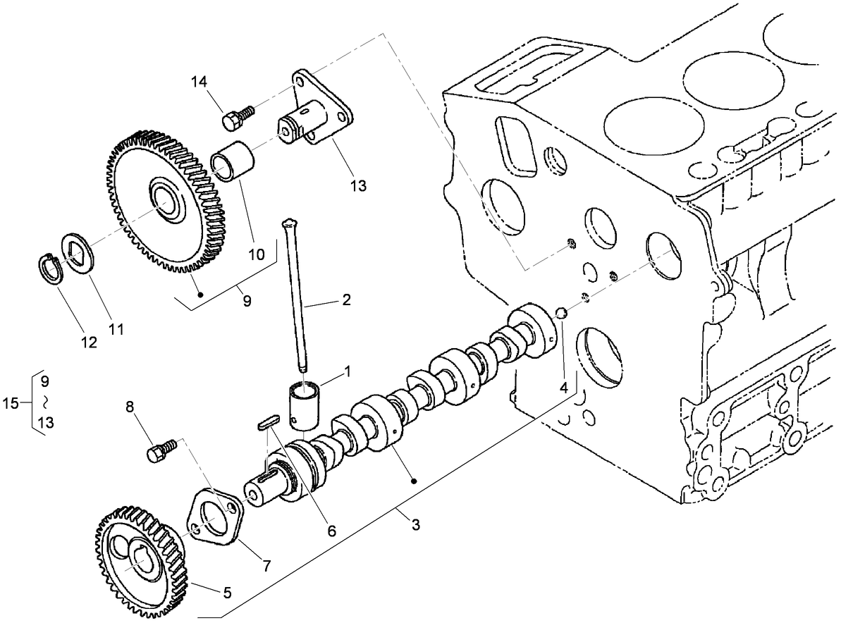 Cam Shaft and Idle Gear Assembly