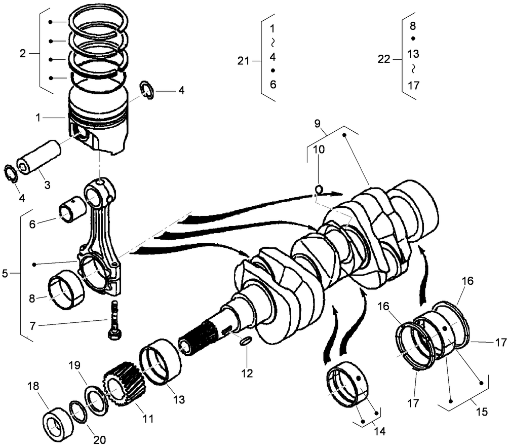 Piston and Crankshaft Assembly