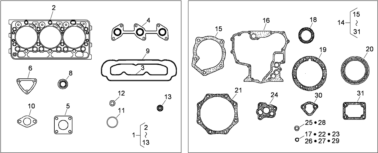 Upper and Lower Gasket Kits
