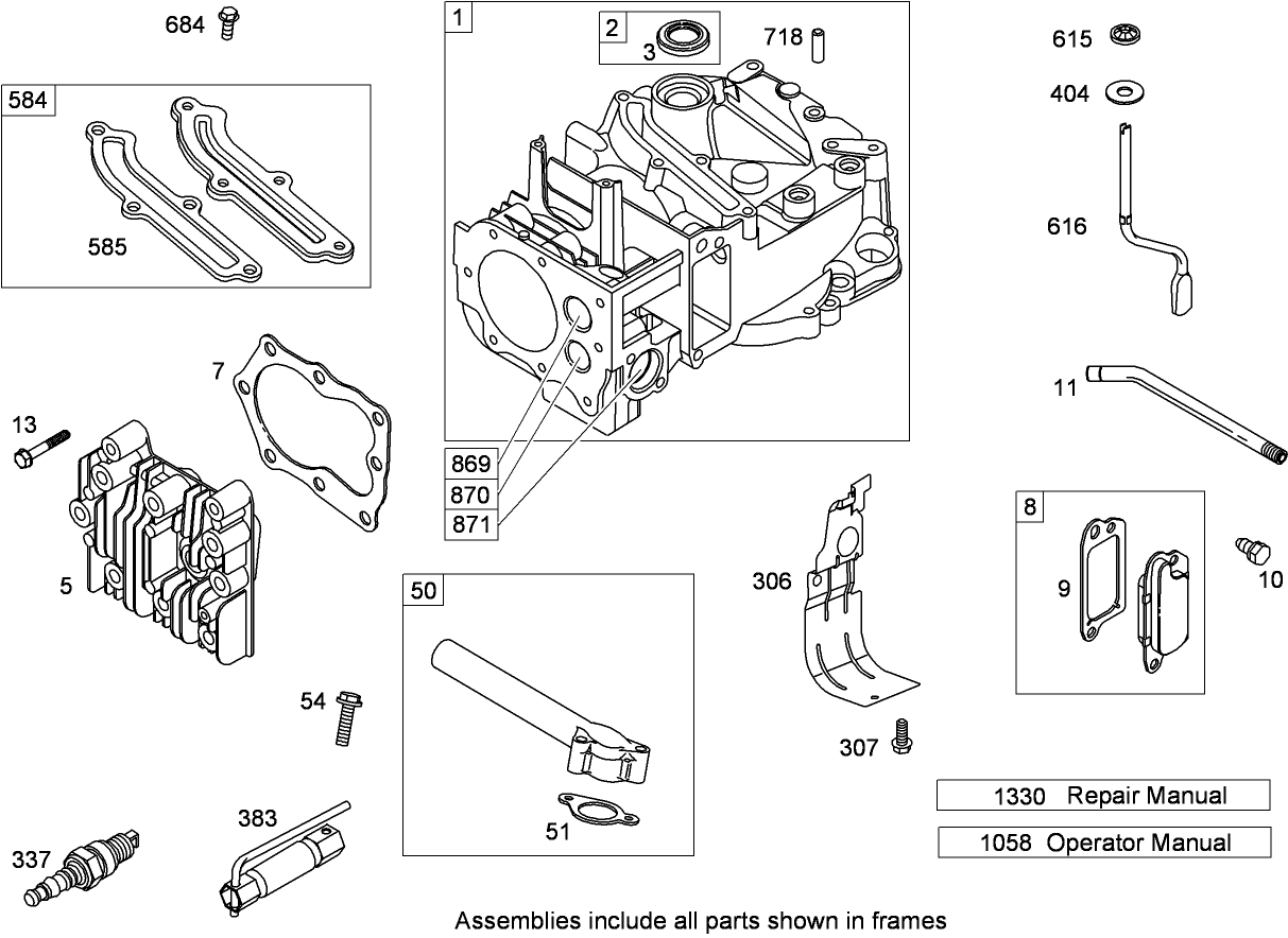 Cylinder Assembly  Briggs and Stratton 126T02-0230-B1