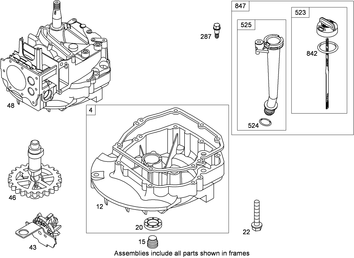 Crankcase Assembly  Briggs and Stratton 126T02-0230-B1