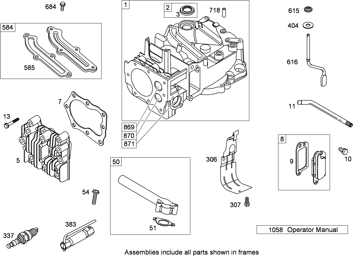 Cylinder Assembly  Briggs and Stratton 126T02-0233-B1