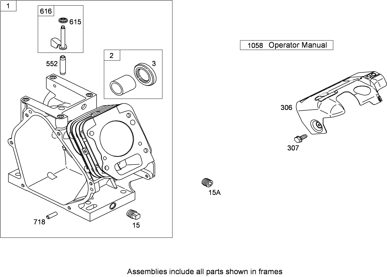 Cylinder Assembly  Briggs and Stratton 126302-0321-B8