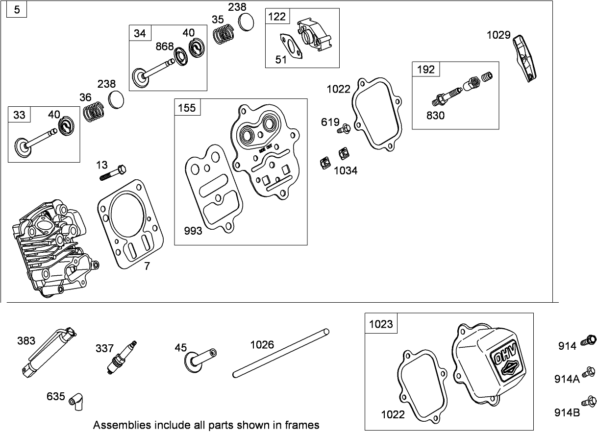 Cylinder Head Assembly  Briggs and Stratton 126302-0321-B8