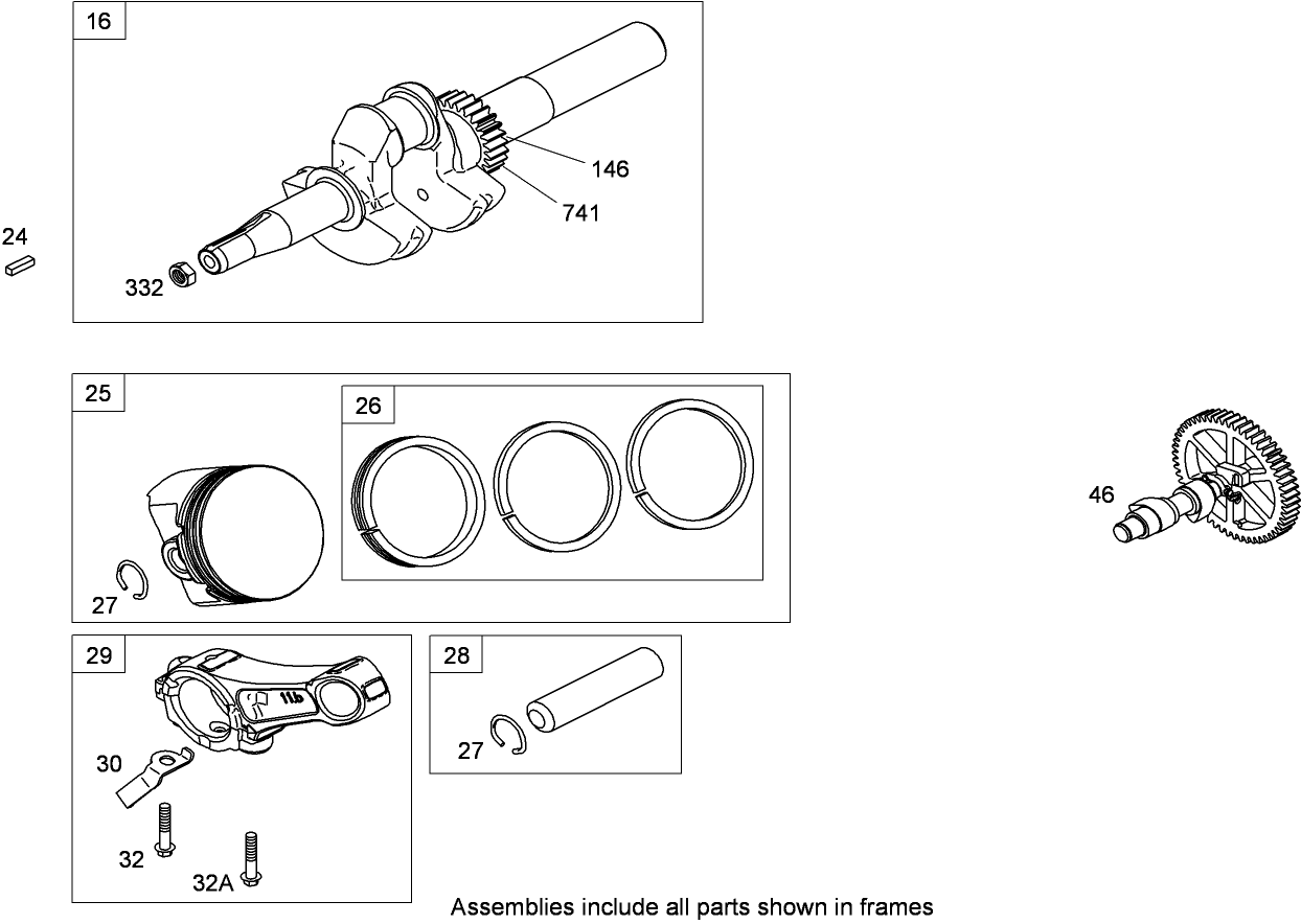 Crankshaft Assembly  Briggs and Stratton 126302-0321-B8