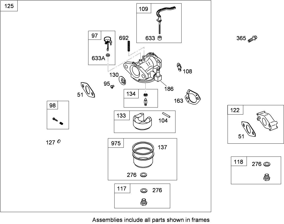 Carburetor Assembly  Briggs and Stratton 126302-0321-B8