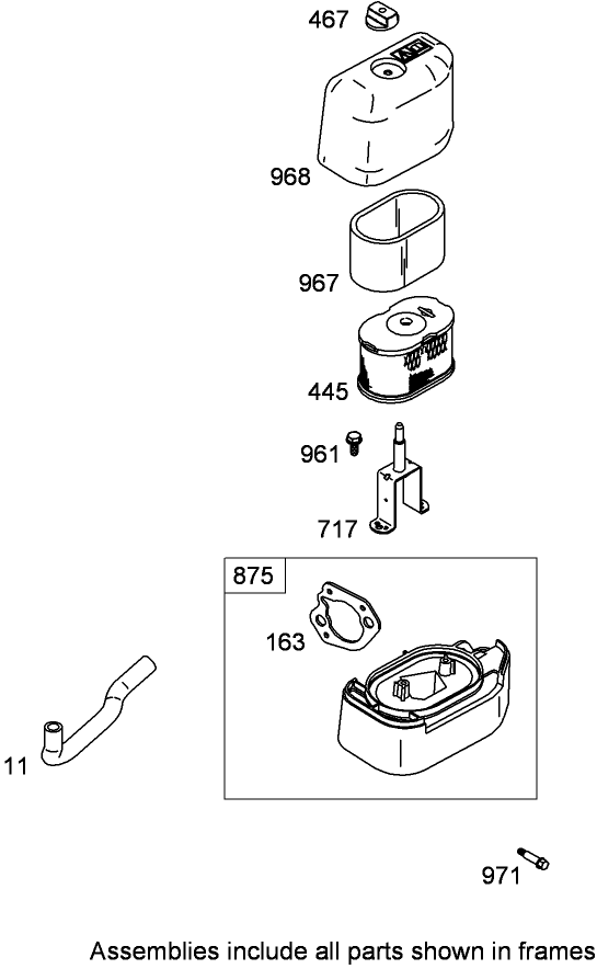 Air Cleaner Assembly  Briggs and Stratton 126302-0321-B8