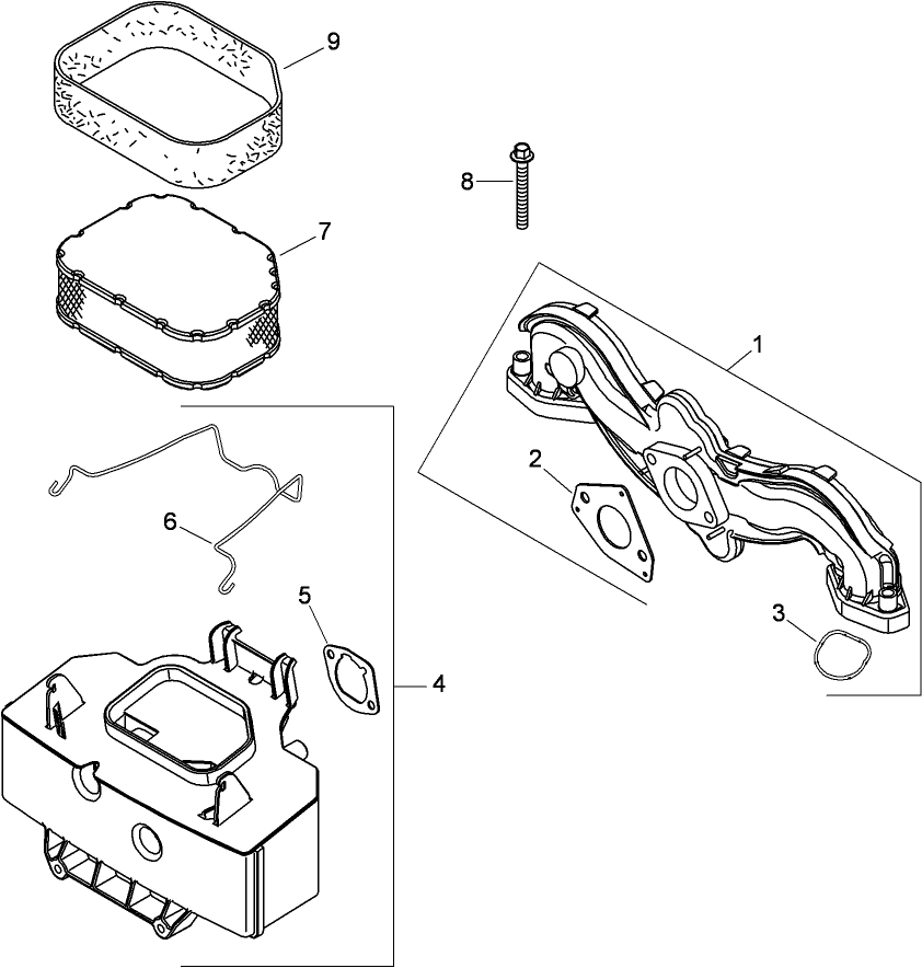 Air Intake and Filtration Assembly  Kohler SV830-0013