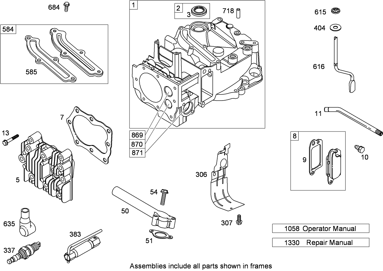 Cylinder Assembly  Briggs and Stratton 126T07-0226-B1