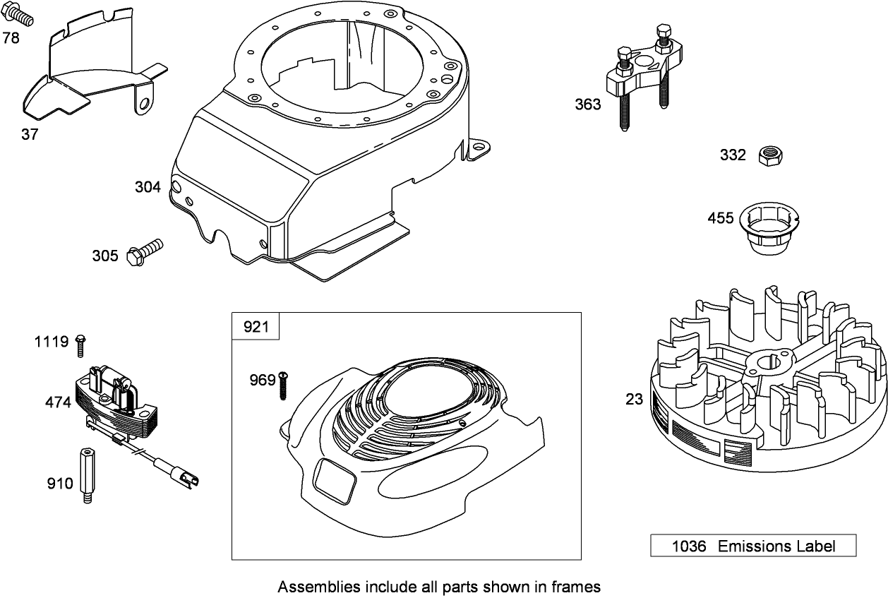 Blower Housing Assembly  Briggs and Stratton 126T07-0238-B1