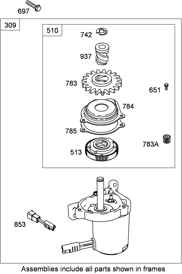 Electric Starter Assembly  Briggs and Stratton 126T07-0238-B1