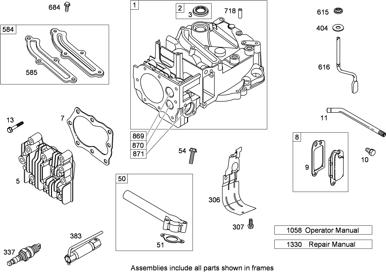 Cylinder Assembly  Briggs and Stratton 126T07-0238-B1