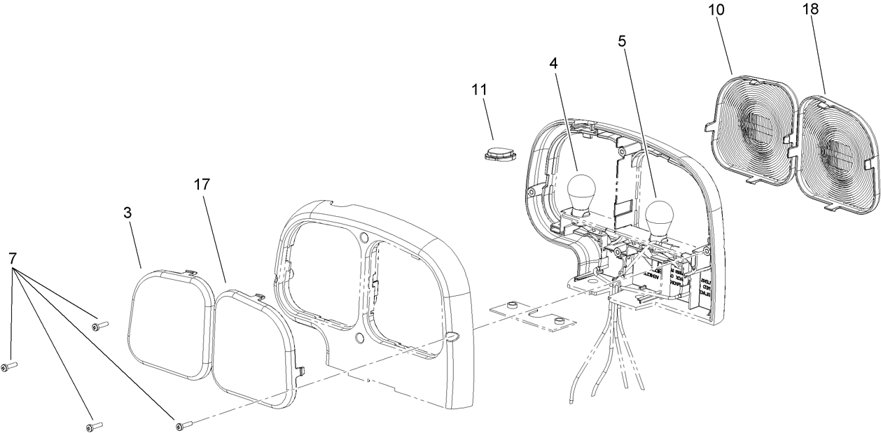 Left Hand Tail Light Assembly No. 108-8008