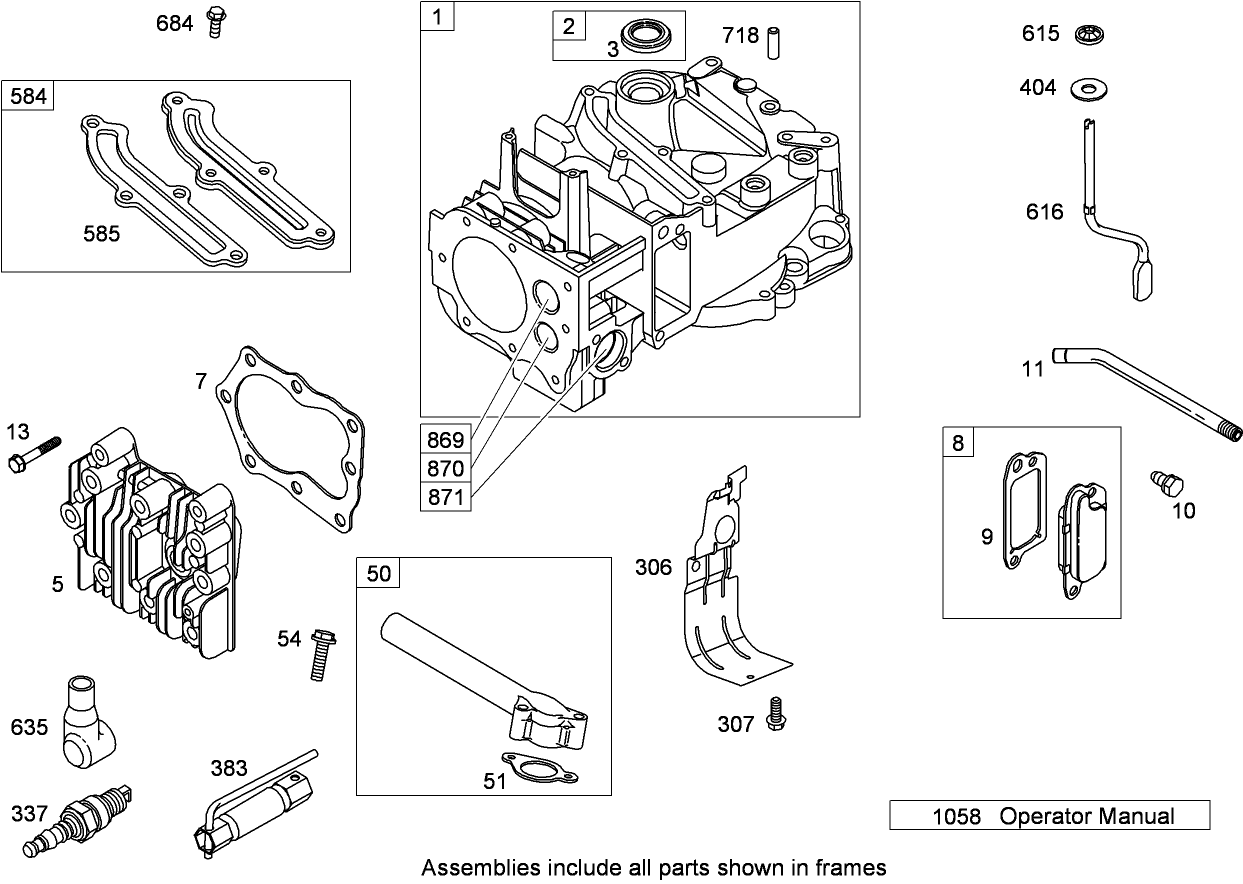 Cylinder Assembly  Briggs and Stratton 126T02-0225-B1