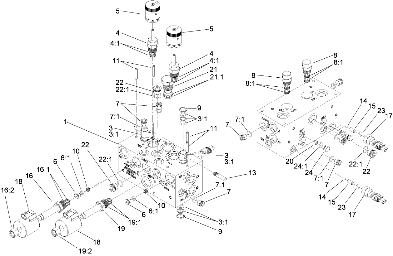 Hydraulic Manifold Block Assembly No. 110-8969